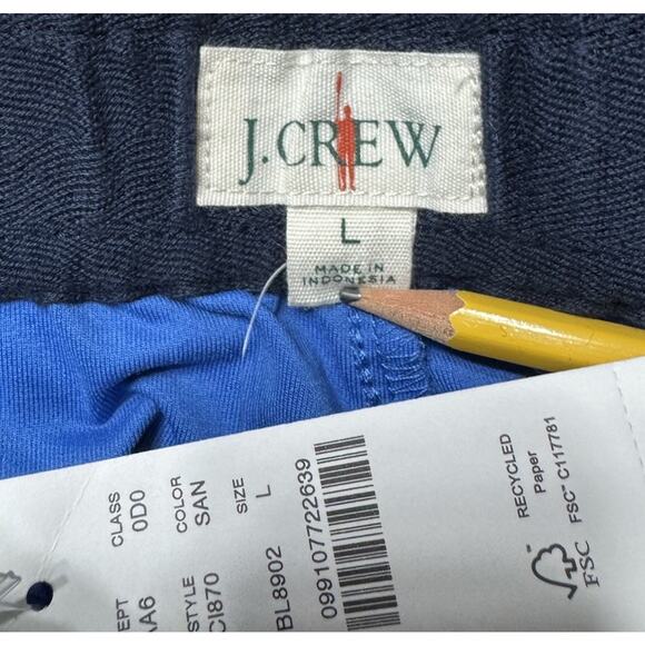 J.Crew Shorts Mens Size Large Blue Everyday Drawstring Elastic Waist Preppy NEW - Picture 6 of 10